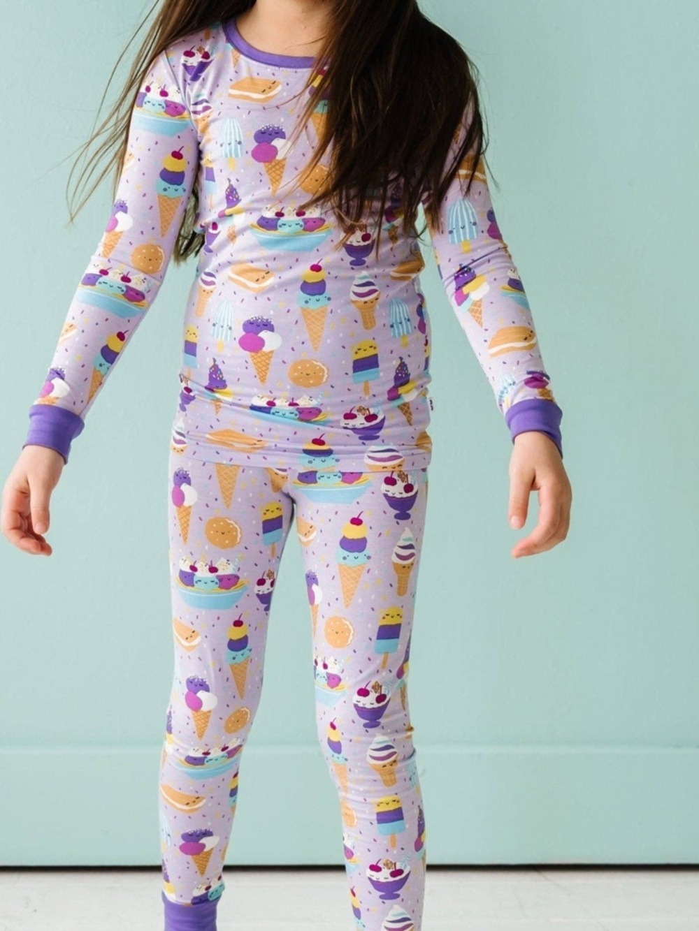 LITTLE SLEEPIES WILDBERRY ICE CREAM SOCIAL TWO-PIECE BAMBOO VISCOSE PAJAMA SET